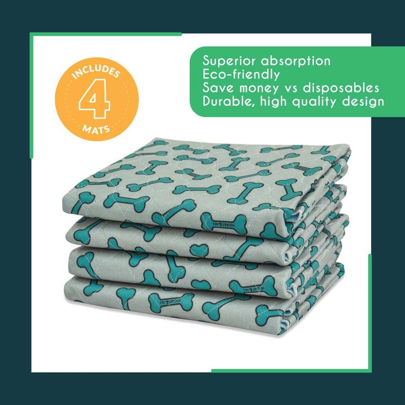 rocket & rex Premium Washable Pee Pads for Dogs, Waterproof & Reusable Puppy Pads for Potty Training, Whelping, Lining Crates & More, Guaranteed for up to 300 Washes, 30" x 36" (Pack of 4) - Image 5